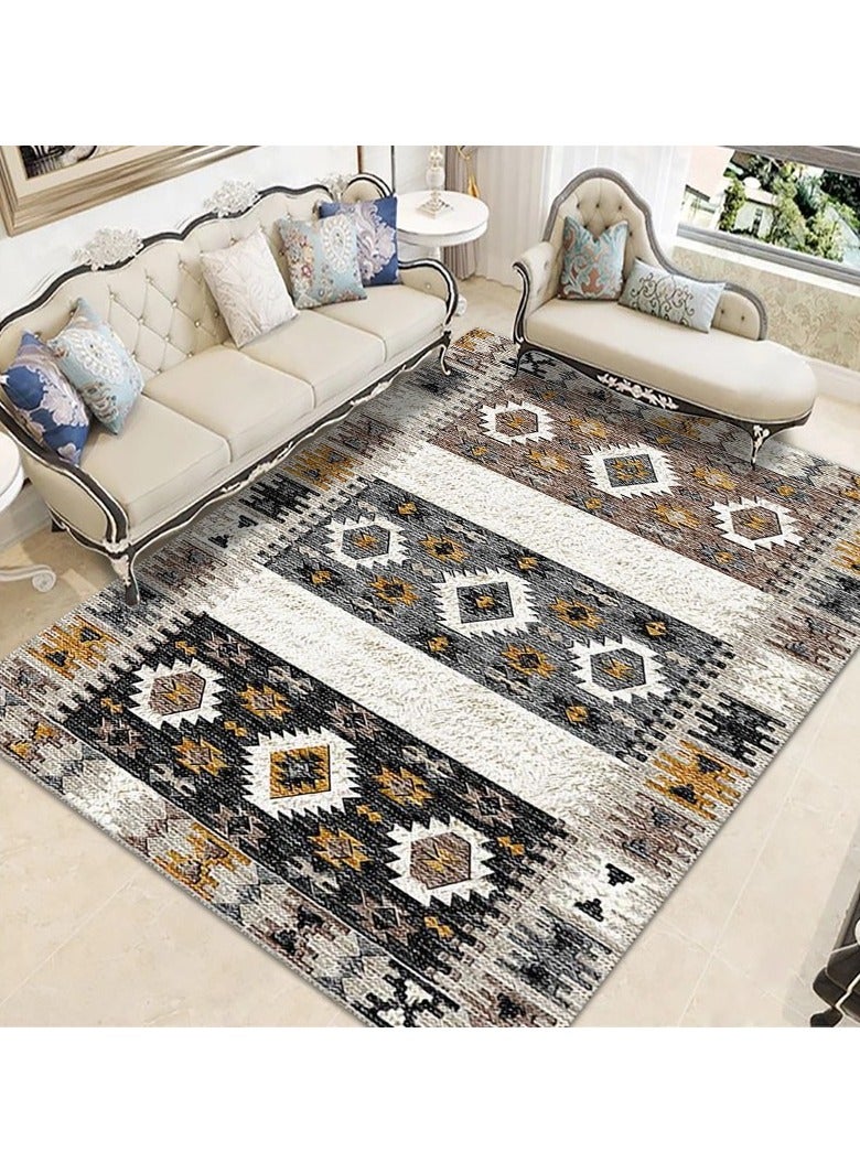 Loquat Polyester Fiber Abstract Ink Splashing Retro Ethnic Style Carpet