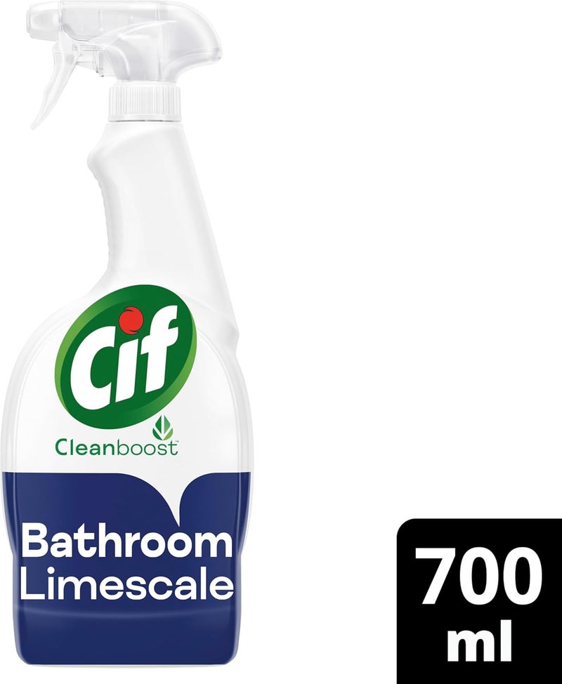CIF Cleanboost Bathroom Spray 100% grime & limescale removal for cleaning ceramic, chrome, enamel, plastic and stainless-steel surfaces 700 ml - Image 1
