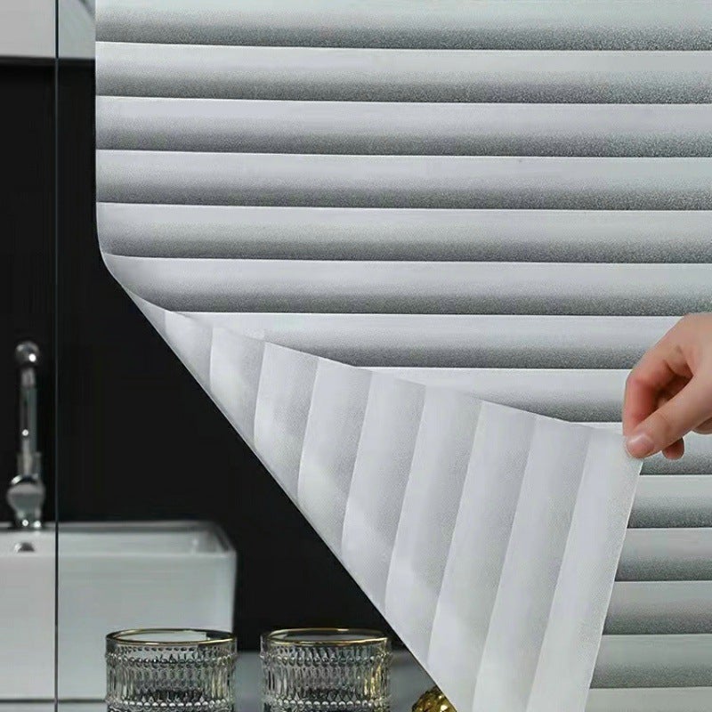 Static Cling Frosted Stripe Privacy Window Film for Bathroom Adhesive film imitation louver 