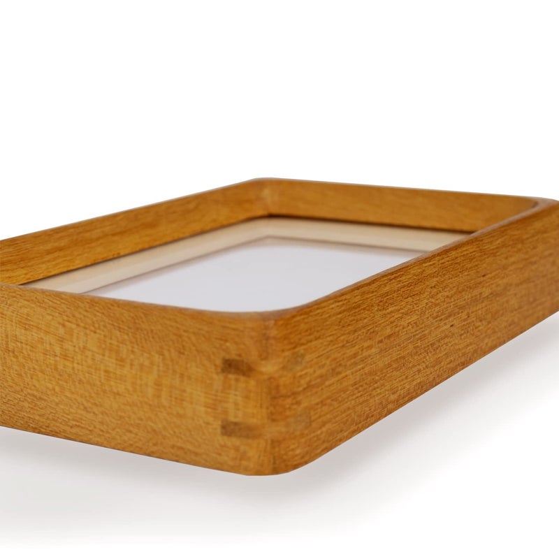 Natural Wood Photo Frames Inspired Tabletop Picture Frame with Mat  Vertical or Horizontal Display (Teak  3x4 matted to 2x3)  - Image 5