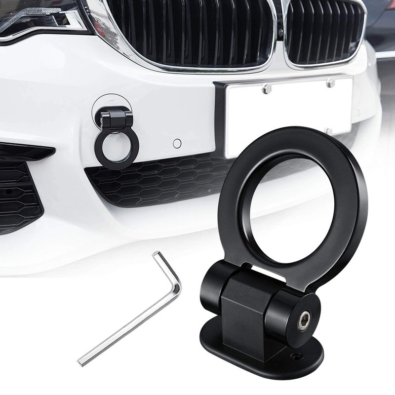 طقم خطاف سحب TOMALL ملصق زينة سيارة أسود زينة خارجية للسيارة فقط زينة