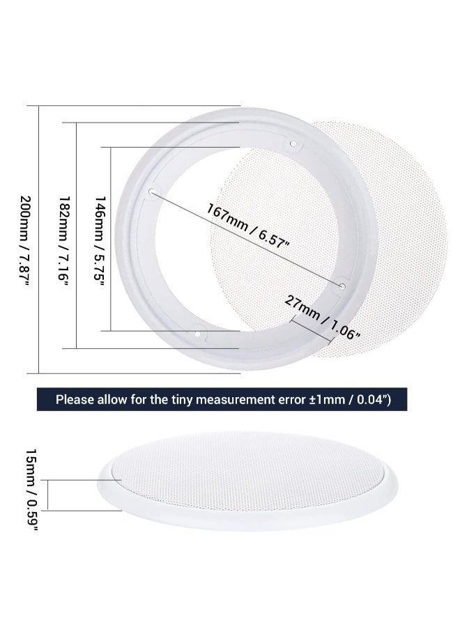 Generic 6.5in Ceiling Speaker Grille Covers, White Round Commercial Ceiling Speaker Grill for 6.5 Inch Speaker, Speaker Decorative Ring DIY Speaker Accessory Part with 8 Mouting Screws (2PCS)  - Image 4