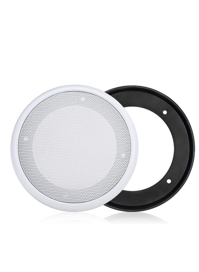 Generic 6.5in Ceiling Speaker Grille Covers, White Round Commercial Ceiling Speaker Grill for 6.5 Inch Speaker, Speaker Decorative Ring DIY Speaker Accessory Part with 8 Mouting Screws (2PCS)  - Image 2