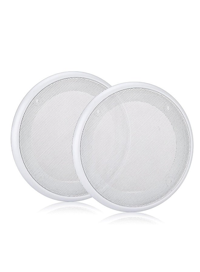 Generic 6.5in Ceiling Speaker Grille Covers, White Round Commercial Ceiling Speaker Grill for 6.5 Inch Speaker, Speaker Decorative Ring DIY Speaker Accessory Part with 8 Mouting Screws (2PCS)  - Image 1