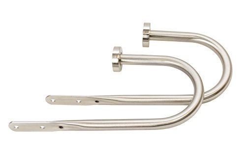 Meriville Set of 2 Decorative Satin Nickel End Cap Window Curtain Holdbacks for Draperies 9 Wide