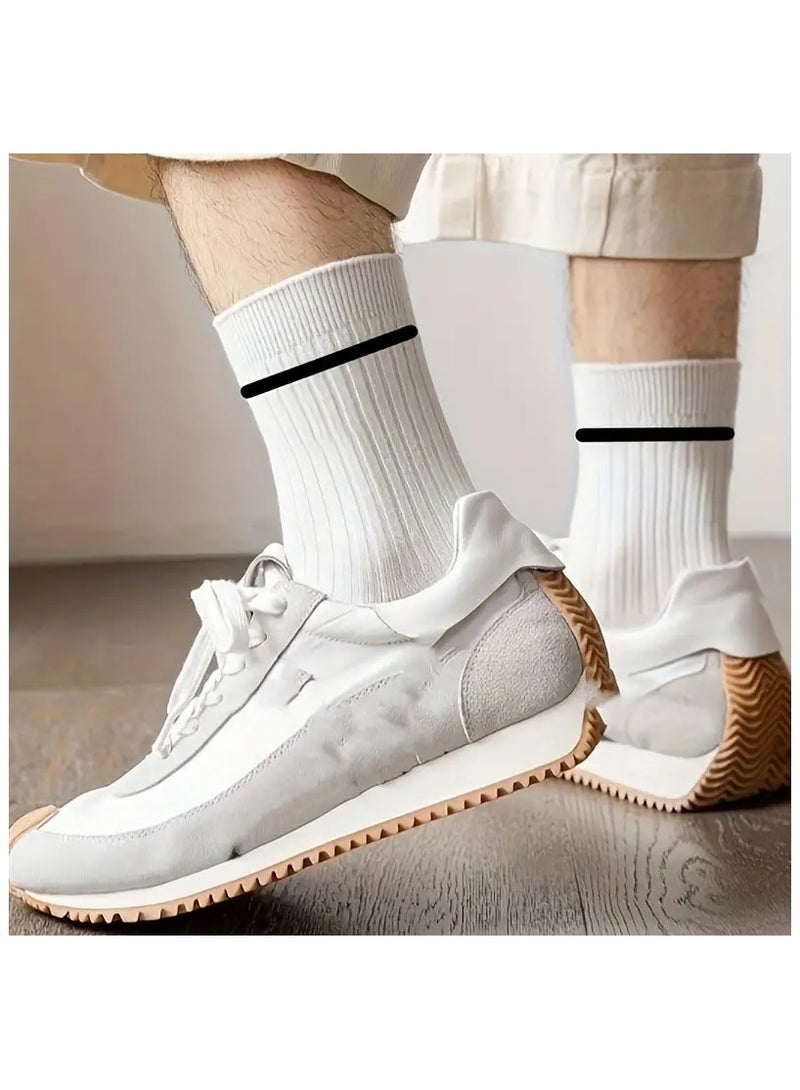 5 Pairs Men's Solid Skin-friendly Compression Simple Anklets Socks, Sports Socks For Autumn Winter - Image 5