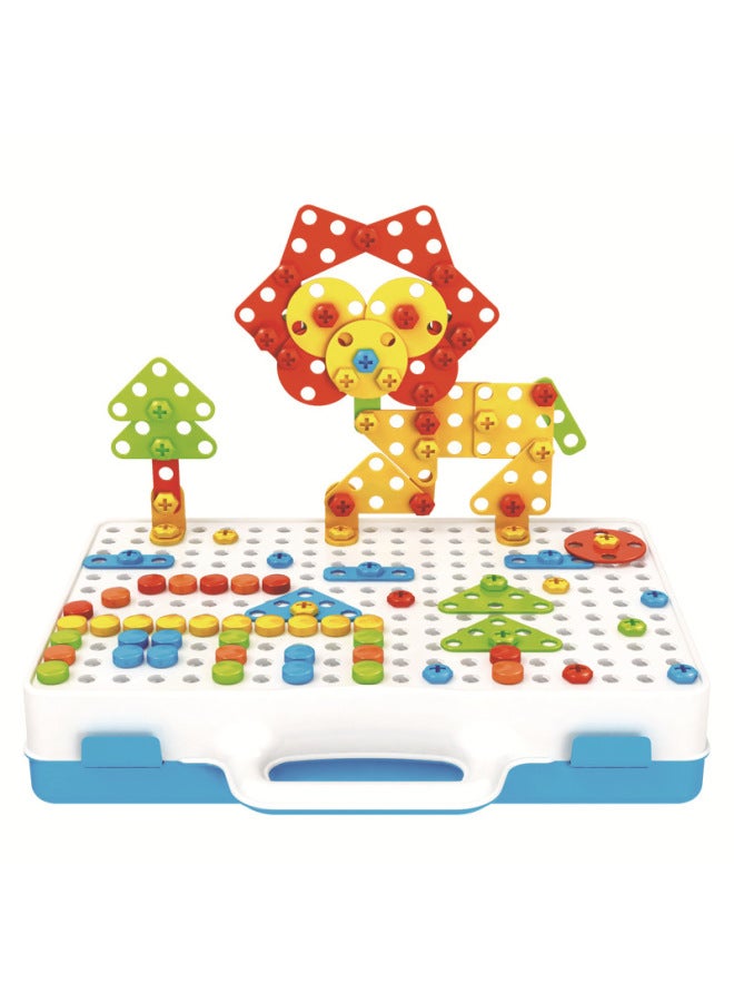 لعبة أحجية الصور المقطوعة المثقاب الكهربائي للأطفال، لغز لولبي يدوي الصنع، مجموعة صواميل مبكرة، مكعبات بناء مفككة - اللون: 251CPS(237) نسخة إنجليزية ستيريو - Image 5