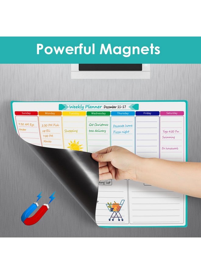 MaxGear Weekly Dry Erase Board For Fridge, Magnetic Calendar Whiteboard Planner For Refrigerator With Stain Resistant Technology, Include 7 Fine Point Markers And 1 Eraser, 16"X12" - Image 3