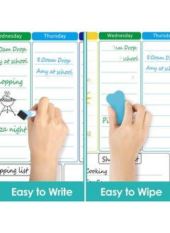 MaxGear Weekly Dry Erase Board For Fridge, Magnetic Calendar Whiteboard Planner For Refrigerator With Stain Resistant Technology, Include 7 Fine Point Markers And 1 Eraser, 16"X12"  - Image 4