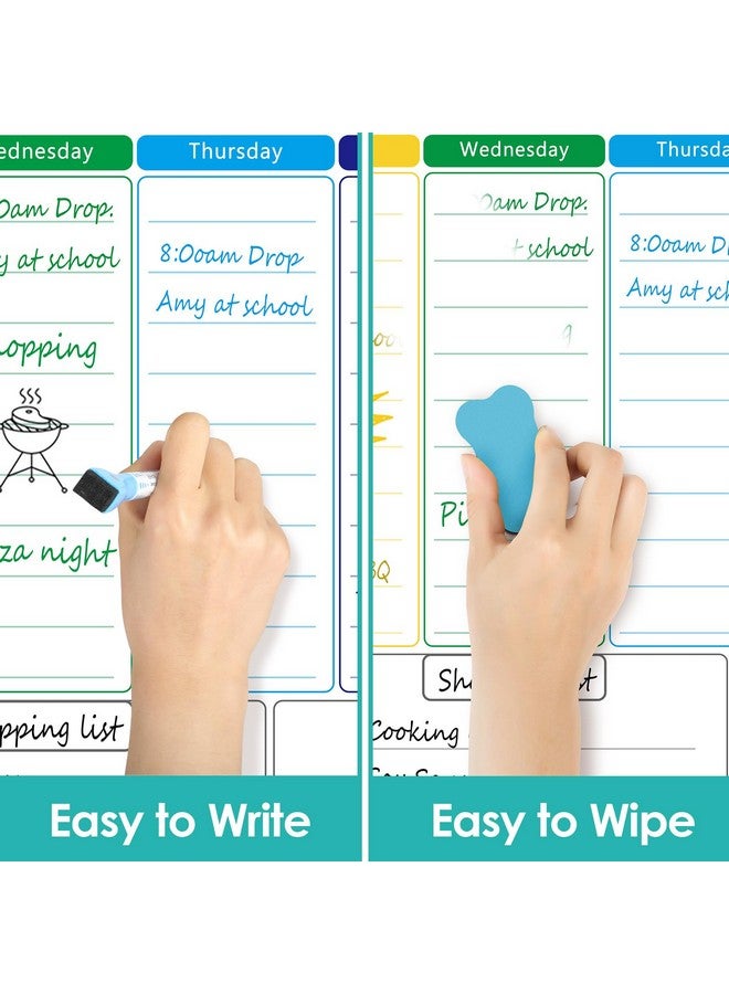 MaxGear Weekly Dry Erase Board For Fridge, Magnetic Calendar Whiteboard Planner For Refrigerator With Stain Resistant Technology, Include 7 Fine Point Markers And 1 Eraser, 16"X12" - Image 4