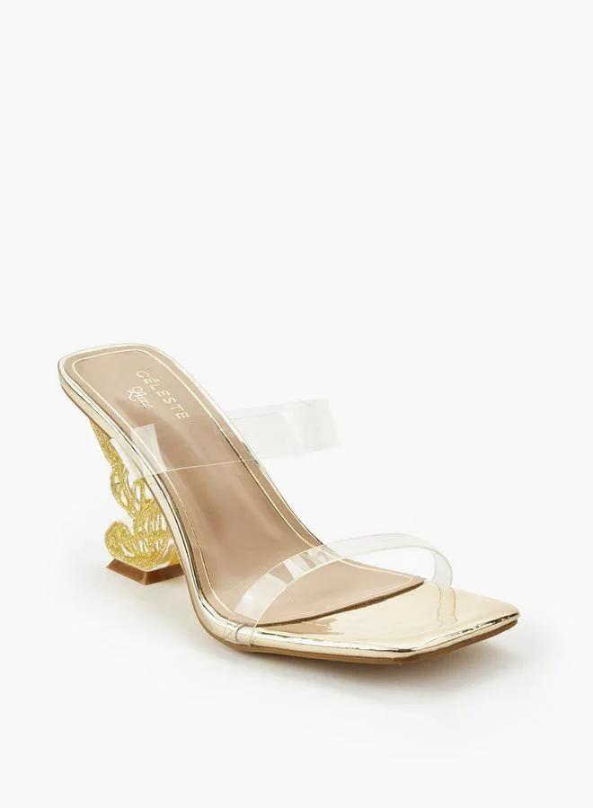Celeste Womens Butterfly Shaped Heel Sandals
