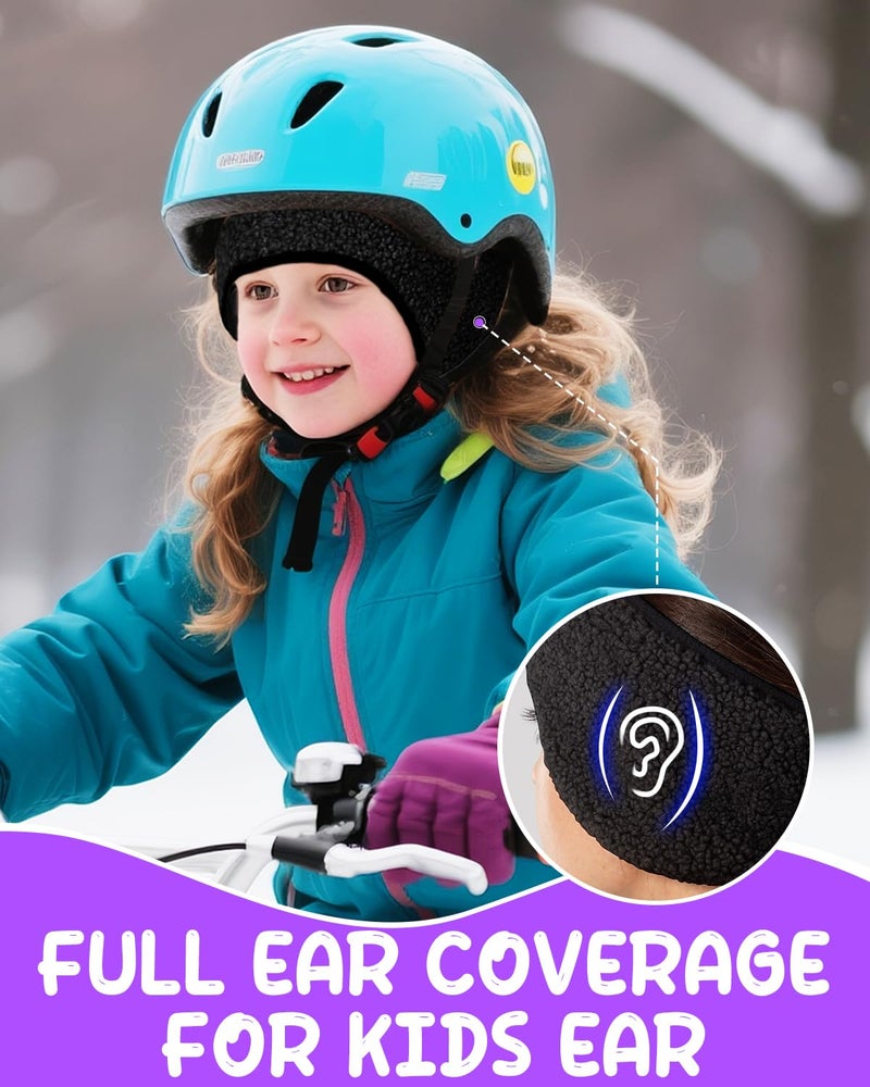 Lauzq Ear Warmers for Kids - Thermal Ear Muffs Winter Headbands for Boys Girls in Cold Weather for Running Cycling Ski - Image 3