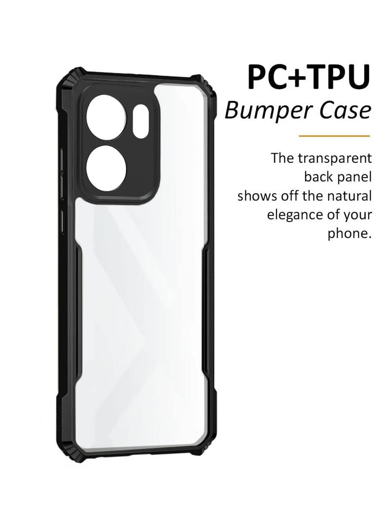 Wtech Oppo Reno13 F 5G 2025 Hybrid TPU Silicone with Raised Armour Bumpers Slim Case Cover - Black - Image 2