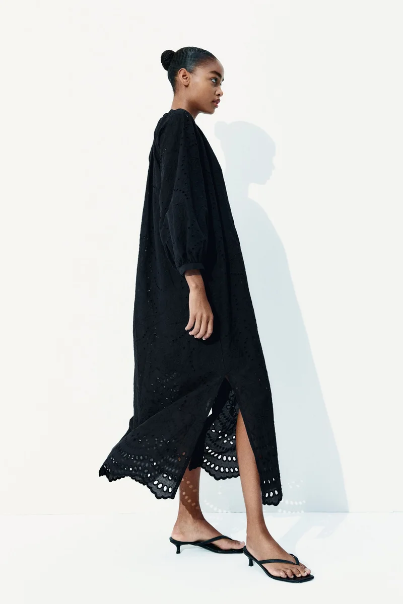 H&M Broderie anglaise tie-belt dress