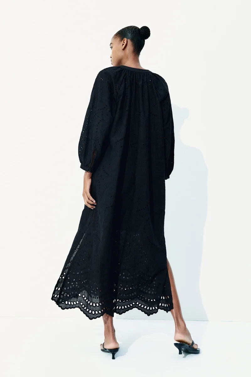 H&M Broderie anglaise tie-belt dress