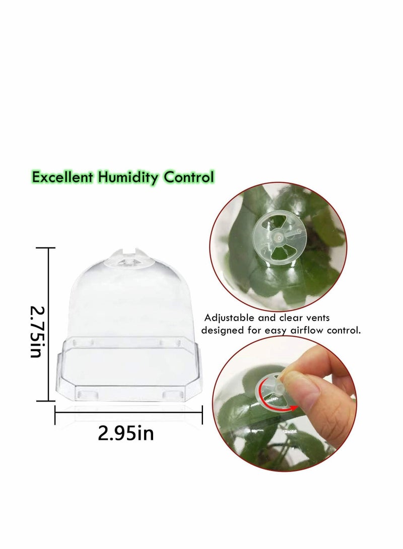 NIBEMINENT 10PCS Small Plant Nursery Pots with Humidity Dome-Plastic Gardening Pot Container-Seed Starting Drain Holes for Seedlings/Vegetables/Succulents/Cuttings - Image 4