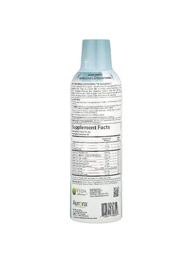 Aurora Nutrascience - Aurora Nutrascience, Mega-Liposomal™ B-Complex+, Organic Fruit, 16 fl oz (480 ml) - Image 1