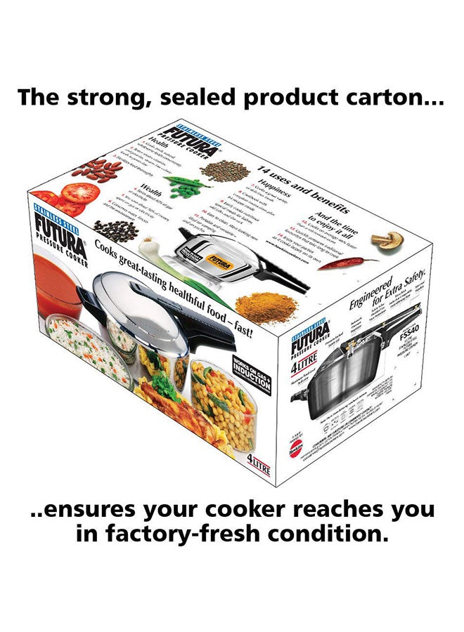 Hawkins 4Liters Futura Stainless Steel  Pressure Cooker, Inner Lid,  Extra Thick Induction Compatible Base(FSS40), Silver Silver - Image 4