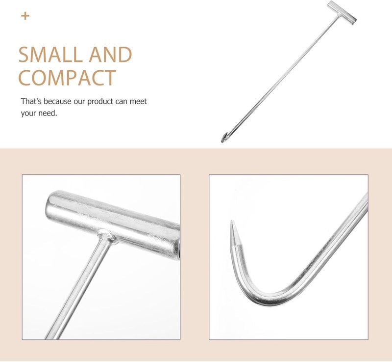 JECOMPRIS Rolling Shutter Door Hook Heavy Duty T-Shaped Metal Hook 19.7 Inch Rust Resistant Manhole Cover Lifter for Home and Industrial Use - Image 3