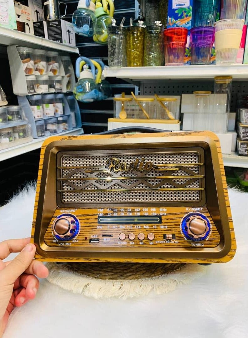 Classic Design Portable Brown Radio