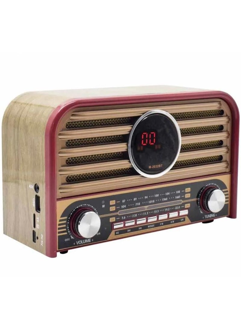 Classic design radio, USB TF card input, and Bluetooth music player connectivity. - Image 1
