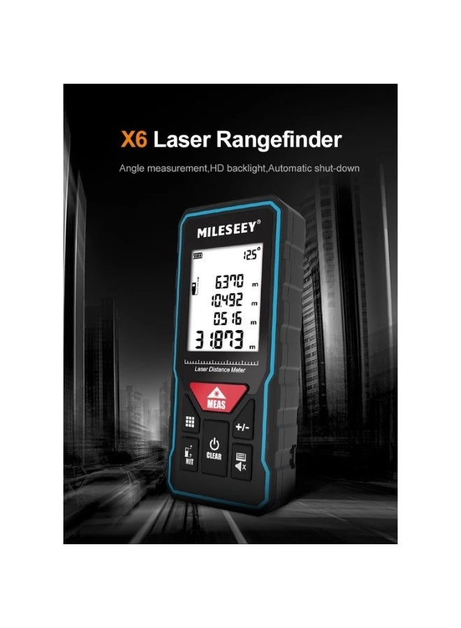 MILESEEY X6 Laser Rangefinder 60M Smart Digital Distance Meter with LCD Display, High Precision Laser Measuring Device for Home Renovation, Interior Design, Construction, Real Estate, Surveying and DIY Projects - Image 4