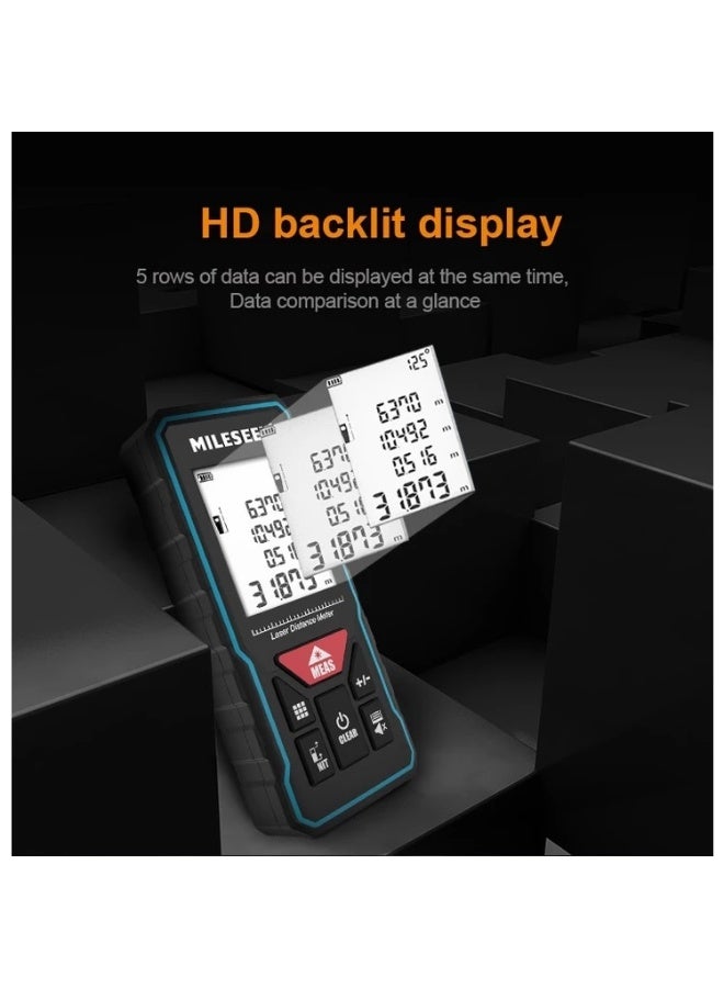 MILESEEY X6 Laser Rangefinder 60M Smart Digital Distance Meter with LCD Display, High Precision Laser Measuring Device for Home Renovation, Interior Design, Construction, Real Estate, Surveying and DIY Projects - Image 2