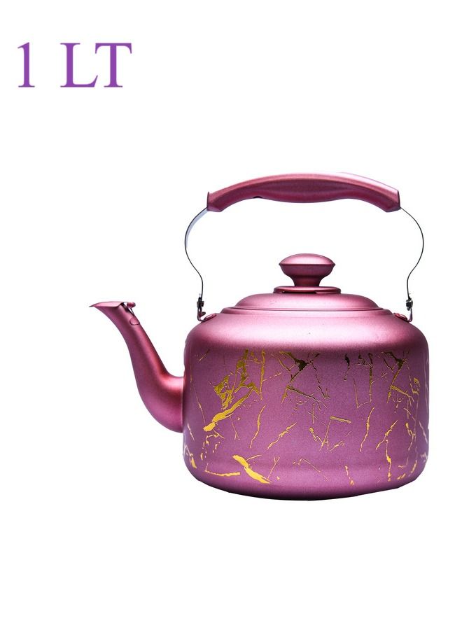 Alpaca Elegant One-Piece Stainless Steel Teapot Pink/Golden 1 Liter