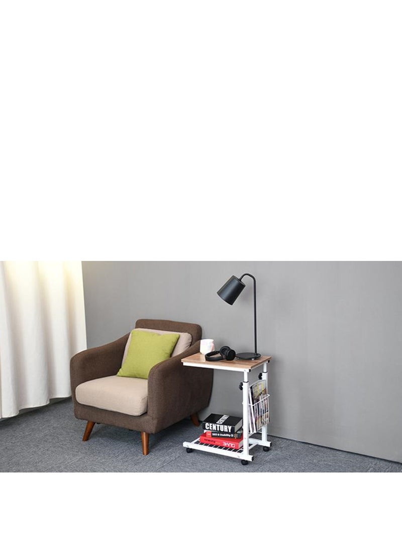 Golden - Mobile coffee table bedside sofa adjustable height mobile side table laptop table coffee table - Image 1