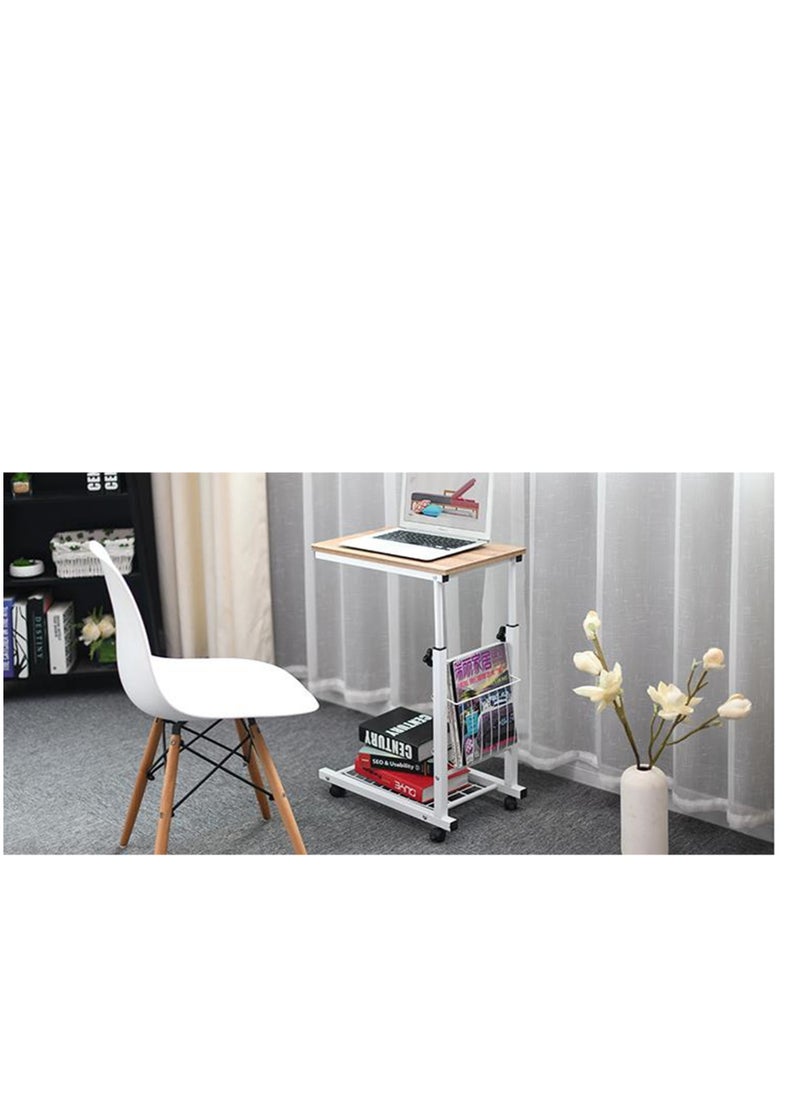 Golden - Mobile coffee table bedside sofa adjustable height mobile side table laptop table coffee table - Image 1