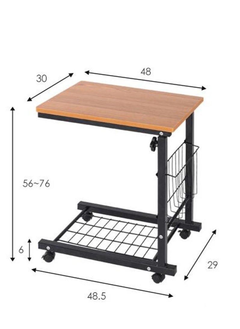 Golden - Mobile coffee table bedside sofa adjustable height mobile side table laptop table coffee table - Image 1