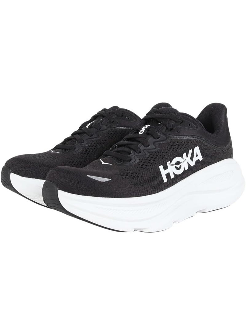 Hoka BONDI 9 wide Unisex Sneakers, Running Shoes - Black/ Sole White - Image 4
