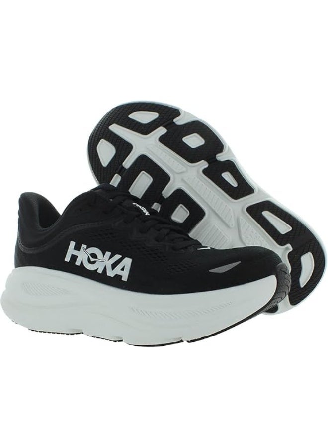 Hoka BONDI 9 wide Unisex Sneakers, Running Shoes - Black/ Sole White - Image 3