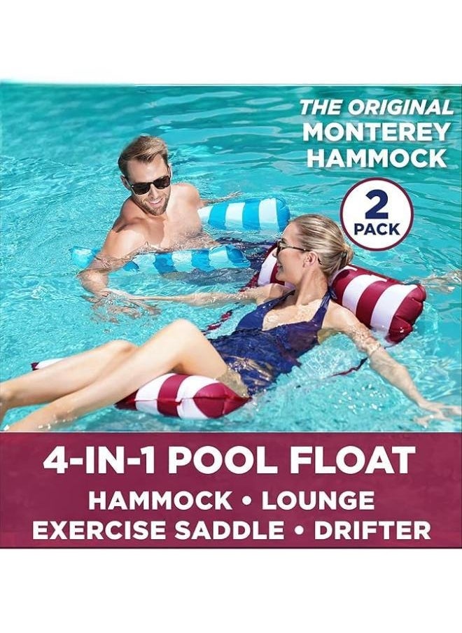 null - Inflatable Pool Floats Adult Size Water Hammock,Pool Rafts Lounge Chairs Floating,4-in-1 Multi-Purpose Pool Floaties Toys,Floats for Swimming Pool,for Adults Vacation Fun and Rest - Image 1