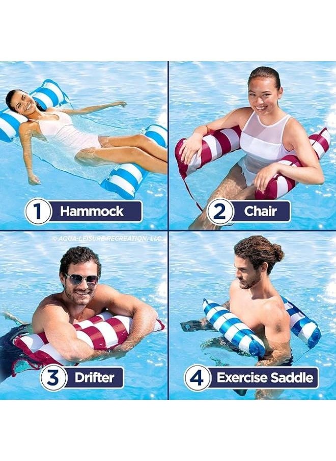 null - Inflatable Pool Floats Adult Size Water Hammock,Pool Rafts Lounge Chairs Floating,4-in-1 Multi-Purpose Pool Floaties Toys,Floats for Swimming Pool,for Adults Vacation Fun and Rest - Image 1
