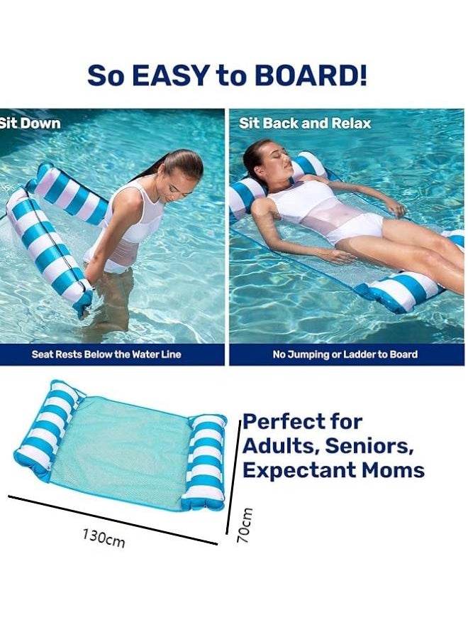 null - Inflatable Pool Floats Adult Size Water Hammock,Pool Rafts Lounge Chairs Floating,4-in-1 Multi-Purpose Pool Floaties Toys,Floats for Swimming Pool,for Adults Vacation Fun and Rest - Image 1
