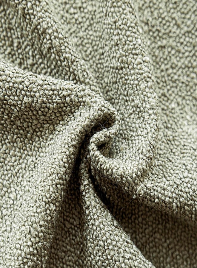 Foindtower Set of 2, Decorative Textured Boucle Throw Pillow Covers Accent Solid Pillow Cases Neutral Soft Couch Cushion Case for Chair Sofa Bedroom Living Room Home Decor 16x16 Inch Dirty Sage Green - Image 3