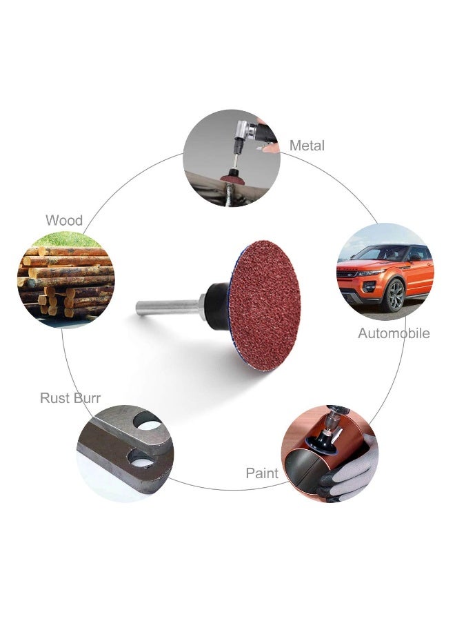 Tshya Quick Change Disc, 40 Pack 2 inch Sanding Discs, with 1/4" Roll Lock Disc Pad Holder for Die Grinder, A/O 36/60/80 Grit, Nonwoven CRS MED Fine, for Surface Preparation/Conditioning(Mix Nylon) - Image 5