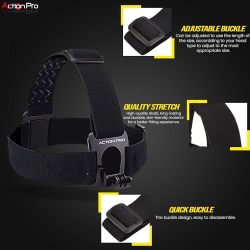 Action Pro Head Strap Mount and Screw Compatible with GoPro-13/12/11/10/9/8/7/6/5/4/3+/3/SJCAM/Xiaomi/YI/Eken Action Camera - Image 4