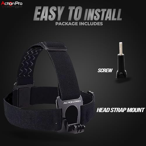 Action Pro Head Strap Mount and Screw Compatible with GoPro-13/12/11/10/9/8/7/6/5/4/3+/3/SJCAM/Xiaomi/YI/Eken Action Camera - Image 2