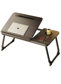 JANTENS Laptop Bed Tray Table with USB Socket, Adjustable Folding Laptop Bed Table, Portable Standing Desk, Foldable Laptop Tablet with Cup Holder and Slot for IPAD Phone Use for Bed Sofa Floor (Black )  - Image 1