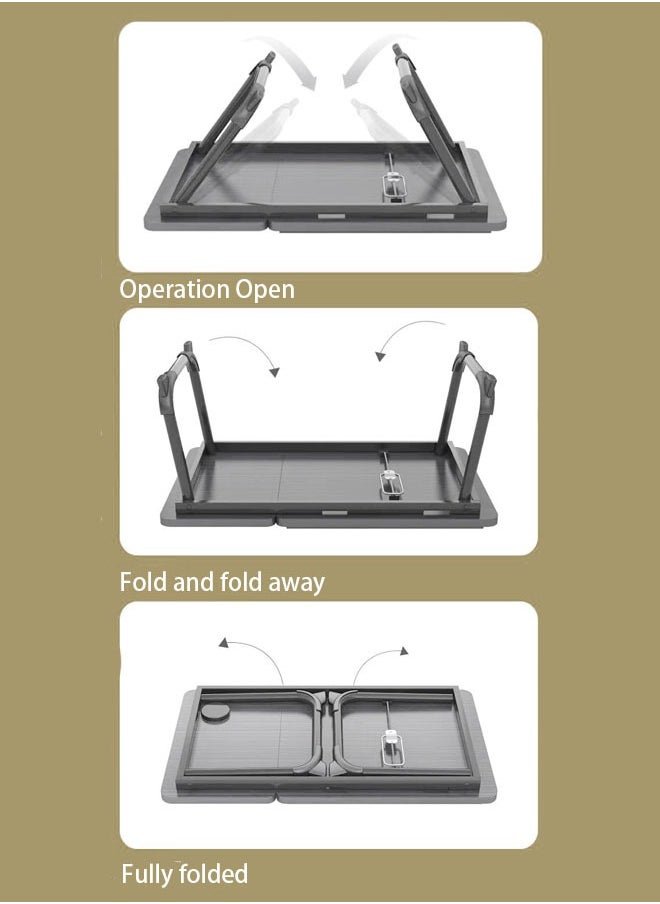 JANTENS - Laptop Bed Tray Table with USB Socket, Adjustable Folding Laptop Bed Table, Portable Standing Desk, Foldable Laptop Tablet with Cup Holder and Slot for IPAD Phone Use for Bed Sofa Floor (Black ) - Image 1