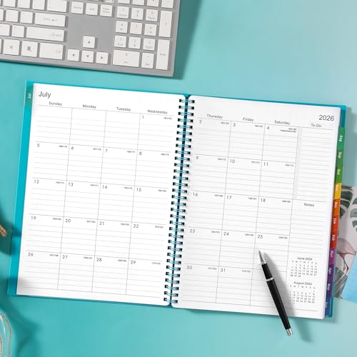 BooQool Planner 2026-2027 - Academic Planner 2026-2027, July 2026 - June 2027, 9" x 11" Planner Weekly and Monthly with Tabs, 26-27 Calendar Planner, Monthly Tabs, Premium Paper, Inner Pocket, Lake Green - Image 2