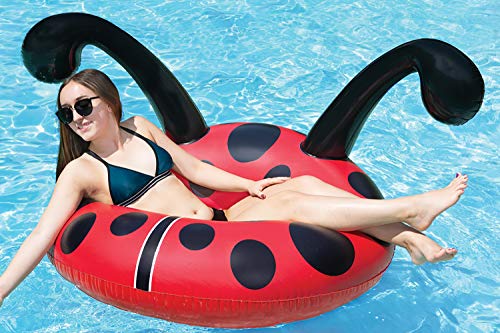 Poolmaster Lady Bug Inflatable Swimming Pool Party Float (48 Inch), Red, Black - Image 4