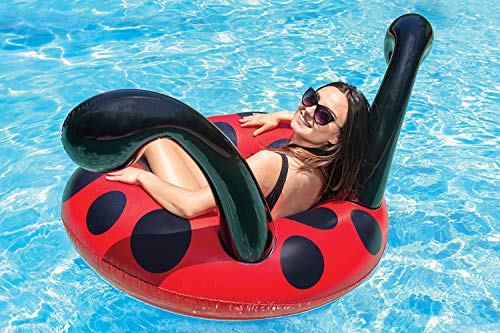 Poolmaster Lady Bug Inflatable Swimming Pool Party Float (48 Inch), Red, Black - Image 2
