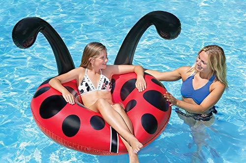 Poolmaster Lady Bug Inflatable Swimming Pool Party Float (48 Inch), Red, Black - Image 3