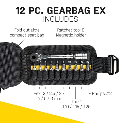 Topeak Elementa GearBag EX – Compact Under-Seat Bike Bag with Fold-Out Ratchet Tool Set, Dual Compartments, 0.3L Storage, Water-Repellent 1000D Polyester - Image 4