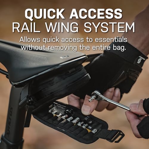 Topeak Elementa GearBag EX – Compact Under-Seat Bike Bag with Fold-Out Ratchet Tool Set, Dual Compartments, 0.3L Storage, Water-Repellent 1000D Polyester - Image 3