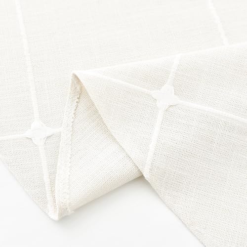 NEWISHER Farmhouse Embroidered Plaid Tablecloth Lattice Fabric Table Cloth Oval Rustic Checkered Table Cover Dining Kitchen Home Decor Party (60 x 84 inch) - Image 3