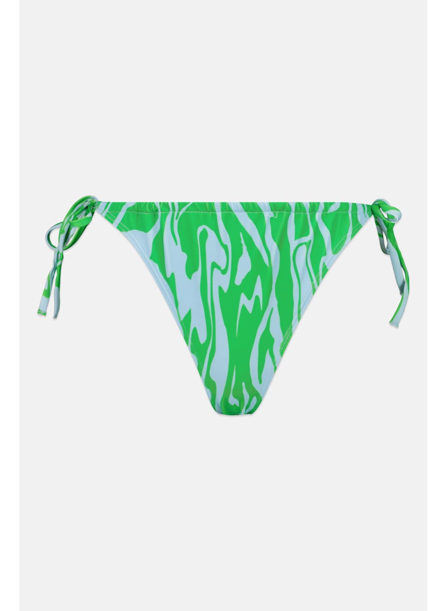 MONKI Women Allover Print Bikini Bottom, Green  - Image 1